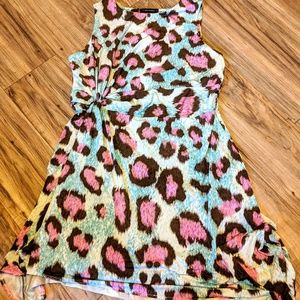 Animal print dress. Nick verreos. Xl